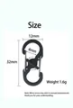 Detailed size specification for the S-shaped aluminum alloy carabiner buckle - Size 5 / Black With Black Clasp