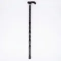 Handcrafted ergonomic wooden walking cane for seniors with anti-slip rubber base - Steady Deep Black
