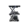 Étagère de bureau pliable à 3 niveaux en métal pour figurines et tasses à café - Support Pliant 3 Niveaux / Noir