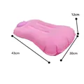 Oreiller de voyage gonflable rose portable avec dimensions 43x30x12cm pour camping - Rose