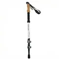 Bastone da trekking in alluminio bianco con impugnatura EVA e blocco esterno sicuro - Impugnatura Diritta (DEPART) / 63-130CM / Bianco