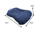 Oreiller de camping gonflable bleu marine avec valve, taille 43x30x12cm. - Bleu Marine