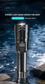 Lampe de poche LED rechargeable puissante pour l'extérieur, portée ultra longue - Style Mèche XPE / Noir