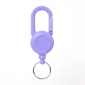 Durable purple retractable carabiner keychain clip for fishing and outdoor backpack gear - Macaron Purple