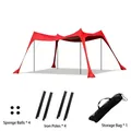 Set tenda da spiaggia in Lycra rossa con 4 pali in ferro e borsa per il trasporto inclusa - 4 Pali in Ferro / 160x200x150cm / Rosso
