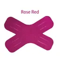 Rose red X-shaped kinesiology tape for sports muscle support and injury recovery. - Pink