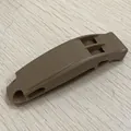 Sifflet de secours professionnel en plastique marron pour équipement de survie - Sans Cordon / Kaki