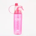 Portable 600ml pink sports spray water bottle for outdoor gym cooling hydration - Pink