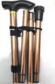 Foldable aluminum alloy walking stick with 4 retractable sections in metallic bronze - Coffee