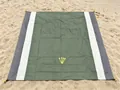 Grande tappetino da spiaggia portatile impermeabile e antisabbia verde bianco grigio - 140*200cm / Verde Militare, Bianco e Grigio