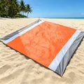 Tappetino da spiaggia portatile impermeabile in poliestere 210T arancione e grigio per picnic - 140*200cm / Arancione, Bianco e Grigio