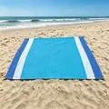 Tappetino da spiaggia multicolore impermeabile in poliestere 210T sulla spiaggia - 140*200cm / Blu, Bianco e Blu Reale