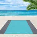 Tappetino da spiaggia portatile turchese e grigio impermeabile e antisabbia al sole - 140*200cm / Verde Lago e Doppio Grigio