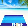 Tappetino da spiaggia impermeabile a strisce blu con borsa di trasporto e picchetti - 140*200cm / Stile a Gradiente a Cinque Segmenti