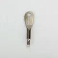 Detailed view of portable mini flat-head screwdriver EDC tool with keychain hole - Single Flat Head Type / Silver