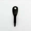Close-up of black portable EDC mini Phillips screwdriver with integrated keyring hole - Single Phillips Type / Black