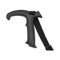 Ergonomic black trekking pole handle replacement with nylon wrist strap for walking sticks. - T-Handle with Strap / 20mm / Black