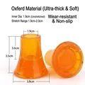Anti-slip orange-yellow rubber walking stick tip protector with 13mm inner diameter and thick base - 6cm Medium Cane Tip / Height 60mm