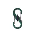 Green aluminum alloy S-shaped dual-gate carabiner with secure center locking mechanism - Size 5 / Green Black Buckle