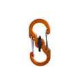 Orange S-shaped aluminum alloy dual carabiner with a black central locking mechanism - Size 5 / Orange With Black Lock