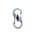 Durable silver S-type aluminum alloy carabiner clip with black safety locking mechanism - Size 5 / Silver With Black Lock