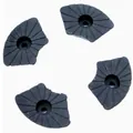 Set of 4 durable black rubber replacement tips for quad walking canes and sticks - Rubber Anti-slip Foot Pad / Single Piece