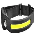 Portable COB LED induction headlamp with USB charging and adjustable black silicone strap - 1 Light Strip 400mAh