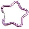 Duurzame roze stervormige aluminium karabijnhaak met een veilige staaldraadsluiting - Staaldraad Stijl / Paars