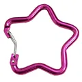 Roze stervormige karabijnhaak van aluminiumlegering met veilige draadsluiting - Staaldraad Stijl / Rozerood