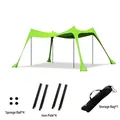 Set tenda da spiaggia in Lycra verde lime con 4 pali, 4 palline e borsa da trasporto - 4 Pali in Ferro / 160x200x150cm / Verde