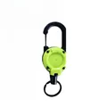 Durable retractable carabiner for fishing and hiking with lime green and black finish - Fluorescent Green