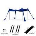 Tenda da spiaggia in Lycra blu con pali, palline di spugna e borsa da trasporto - 4 Pali in Ferro / 160x200x150cm / Blu scuro