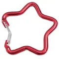 Moschettone rosso a forma di stella in lega di alluminio con leva a filo per accessori. - Stile Filo d'Acciaio / Rosso