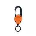 Durable orange retractable fishing carabiner keychain for secure outdoor gear attachment - Orange
