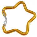 Sternförmiger Karabiner aus Aluminiumlegierung mit Drahtschnapper in poliertem Goldfinish - Stahldraht-Stil / Gelb
