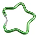Grüner sternförmiger Aluminium-Karabinerclip mit Drahtschnapper für Schlüsselanhänger - Stahldraht-Stil / Grün
