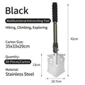 Pala pieghevole multifunzionale nera in acciaio inossidabile per il campeggio all'aperto - Stile 603 (42cm) / Manico Verde Scuro