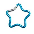 Blauer sternförmiger Karabiner aus Aluminiumlegierung für Schlüsselanhänger - Federriegel-Stil / Hellblau