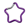 Lebhafter lila fünfzackiger sternförmiger Aluminium-Karabiner-Clip für Schlüsselanhänger - Federriegel-Stil / Lila