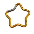 Sternförmiger Karabinerclip aus Aluminiumlegierung in Goldoptik für Schlüsselanhänger - Federriegel-Stil / Orange