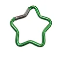 Grüner fünfzackiger sternförmiger Karabinerclip aus Aluminiumlegierung für Schlüsselanhänger - Federriegel-Stil / Grün