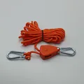 4m heavy-duty oranje reflecterend kampeerwindtouw met katrolspanner en metalen haken - Katrol Set / Reflecterend Oranje