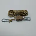 Coyote bruin reflecterend kampeerwindtouw met katrolspanner en metalen karabijnhaken - Katrol Set / Reflecterend Khaki