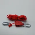 Rood reflecterend 4m camping windtouw met verstelbare katrol en twee karabijn haken - Katrol Set / Reflecterend Rood
