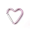 Metallic pink heart-shaped carabiner clip hook for DIY kids clothing and bag accessories - Pink