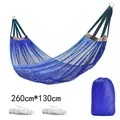 Blue mesh outdoor hammock detail with 260cmx130cm dimensions and accessories list - Blue 260*130 (With Straps + Storage Bag)