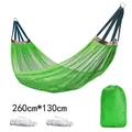 Professional green mesh outdoor hammock set including two white ropes and a matching storage bag - Green 260*130 (With Straps + Storage Bag)