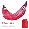Durable red outdoor mesh hammock set 260x130cm with white ropes and storage bag - Red 260*130 (With Straps + Storage Bag)