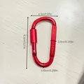 Detailansicht eines roten 8,3 cm D-Ring-Karabiners aus Aluminium mit Maßen - Rot