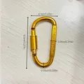 Detaillierte Größenmessungen des goldenen 8cm D-Karabiners in Zentimetern und Zoll - Gold